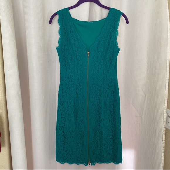 Adrianna Papell Green Lace Cocktail Dress - Picture 5 of 8